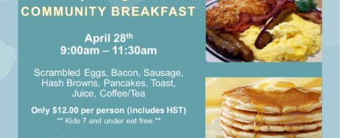 Monthly Community Breakfast – Sunday 28 April, 9:00 – 11:30 AM