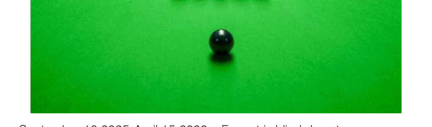Men’s Snooker – Wednesdays 10 Sept 2025 – 15 April 2026, Time 6-10 PM