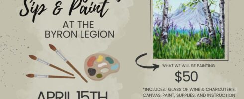 Sip and Paint Night – 7-9 PM Wednesday 15 April 2026