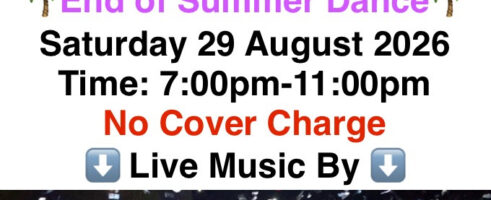 End of Summer Dance – 29 Aug 2026, 7:00 – 11:00 PM