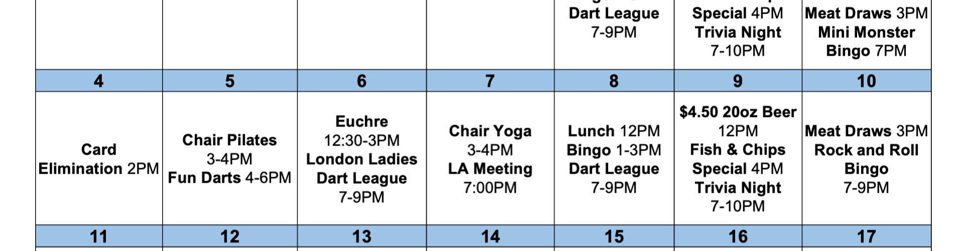 Ways and Means Upcoming Events